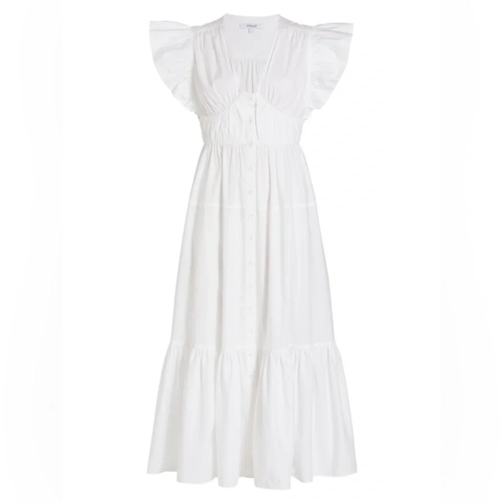 New! DEREK LAM 10 CROSBY 🤍 Greta Poplin A Line Midi Dress sz 2 NWT! - Picture 10 of 13
